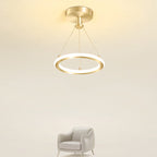 Contemporary Nordic Round Metal Silica LED Semi-Flush Mount Ceiling Light for Corridor