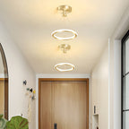Contemporary Nordic Round Metal Silica LED Semi-Flush Mount Ceiling Light for Corridor