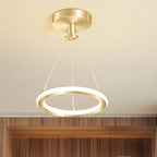 Contemporary Nordic Round Metal Silica LED Semi-Flush Mount Ceiling Light for Corridor