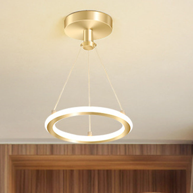 Contemporary Nordic Round Metal Silica LED Semi-Flush Mount Ceiling Light for Corridor
