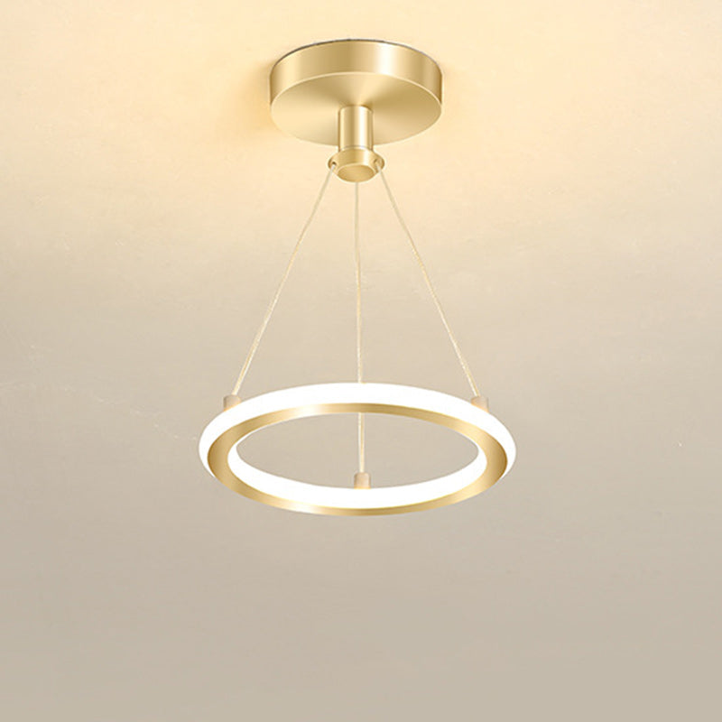 Contemporary Nordic Round Metal Silica LED Semi-Flush Mount Ceiling Light for Corridor