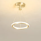 Contemporary Nordic Round Metal Silica LED Semi-Flush Mount Ceiling Light for Corridor