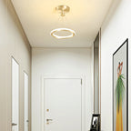 Contemporary Nordic Round Metal Silica LED Semi-Flush Mount Ceiling Light for Corridor