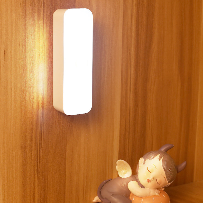 Modern Minimalist Rechargeable Magnetic Suction Cup Plastic Strip Rectangular LED Wall Light Night Light For Studying