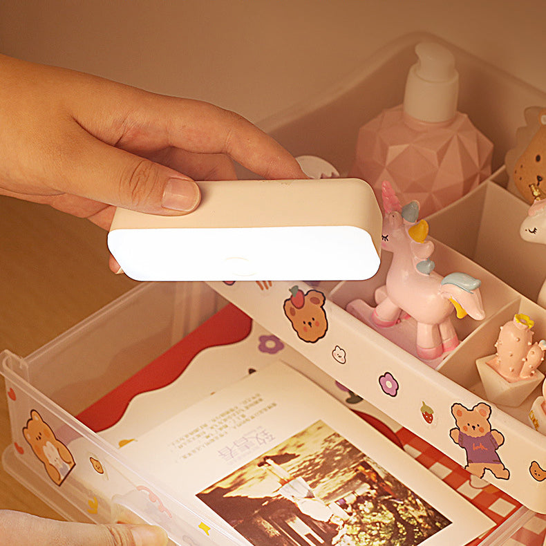 Modern Minimalist Rechargeable Magnetic Suction Cup Plastic Strip Rectangular LED Wall Light Night Light For Studying
