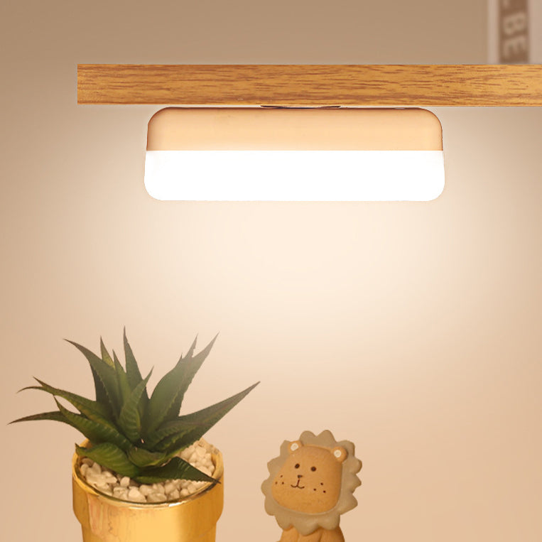 Modern Minimalist Rechargeable Magnetic Suction Cup Plastic Strip Rectangular LED Wall Light Night Light For Studying