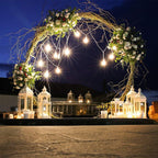 Modern Art Deco Solar Waterproof Copper PVC 15-Bulb LED String Light Outdoor Light For Garden