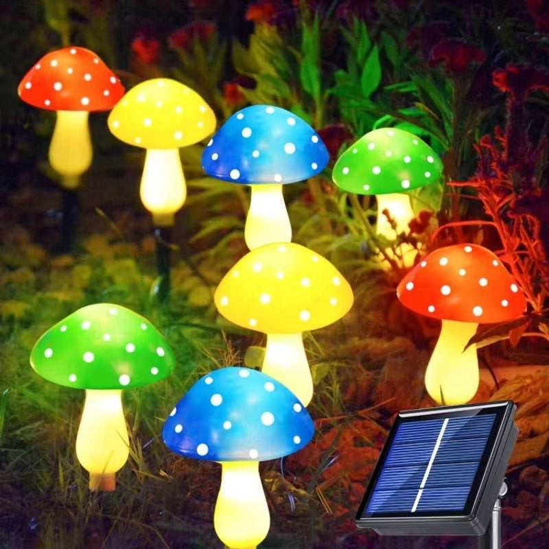Modern Art Deco Solar Waterproof ABS Mushroom Decoration LED String Lights Outdoor Light For Garden