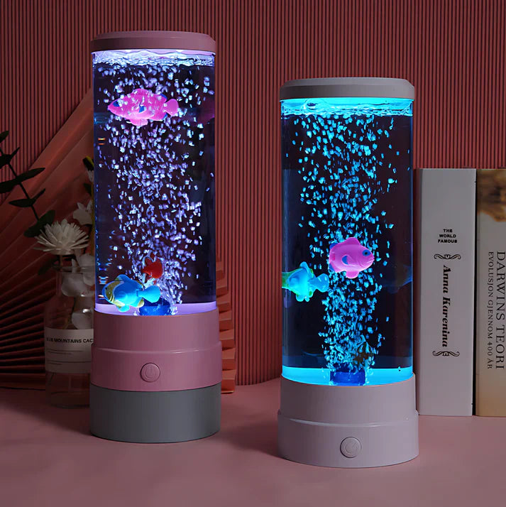 Luminava Bubble Fish Lamp | Calming Bubble Light Show | LED 500 Lumen | For Relaxation & Ambiance