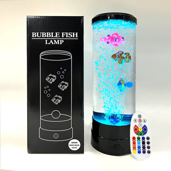 Luminava Bubble Fish Lamp | Calming Bubble Light Show | LED 500 Lumen | For Relaxation & Ambiance