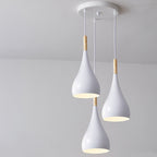 Nordic Iron Wood Aluminum Pumpkin Water Drop 1-Light Pendant Light for Dining Room