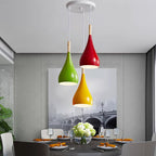 Nordic Iron Wood Aluminum Pumpkin Water Drop 1-Light Pendant Light for Dining Room