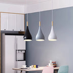 Nordic Iron Wood Aluminum Pumpkin Water Drop 1-Light Pendant Light for Dining Room
