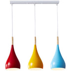 Nordic Iron Wood Aluminum Pumpkin Water Drop 1-Light Pendant Light for Dining Room