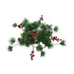Modern Art Deco Battery Copper Plastic Leaf Bell Pine Needle Red Fruit Christmas Decoration LED String Lights For Bedroom