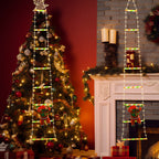 Modern Art Deco Waterproof USB Leather Cord Santa Climbing Ladder Christmas Decoration LED String Lights Outdoor Light For Outdoor Patio