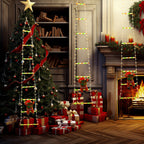 Modern Art Deco Waterproof USB Leather Cord Santa Climbing Ladder Christmas Decoration LED String Lights Outdoor Light For Outdoor Patio