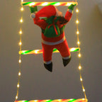 Modern Art Deco Waterproof USB Leather Cord Santa Climbing Ladder Christmas Decoration LED String Lights Outdoor Light For Outdoor Patio