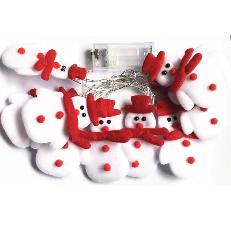 Modern Art Deco Battery Copper Wire Blanket Santa Snowman Deer Cartoon Decoration LED String Lights For Entertainment Room