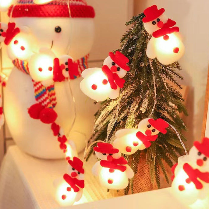 Modern Art Deco Battery Copper Wire Blanket Santa Snowman Deer Cartoon Decoration LED String Lights For Entertainment Room