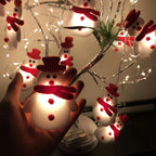 Modern Art Deco Battery Copper Wire Blanket Santa Snowman Deer Cartoon Decoration LED String Lights For Entertainment Room