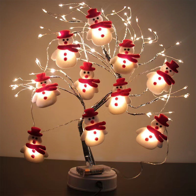 Modern Art Deco Battery Copper Wire Blanket Santa Snowman Deer Cartoon Decoration LED String Lights For Entertainment Room