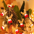 Modern Art Deco Battery Copper Wire Blanket Santa Snowman Deer Cartoon Decoration LED String Lights For Entertainment Room