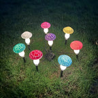 Modern Art Deco Solar Waterproof PVC Cracked Mushroom Decorative LED String Light Outdoor Light For Garden