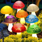 Modern Art Deco Solar Waterproof PVC Cracked Mushroom Decorative LED String Light Outdoor Light For Garden