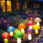 Modern Art Deco Solar Waterproof PVC Cracked Mushroom Decorative LED String Light Outdoor Light For Garden