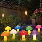 Modern Art Deco Solar Waterproof PVC Cracked Mushroom Decorative LED String Light Outdoor Light For Garden