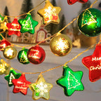 Modern Art Deco Battery USB Plastic Star Ball Christmas Tree Decoration LED String Light For Bedroom