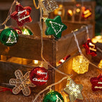 Modern Art Deco Battery USB Plastic Star Ball Christmas Tree Decoration LED String Light For Bedroom