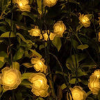 Modern Art Deco Solar Battery Waterproof PVC Rose Romantic Decoration LED String Light For Garden
