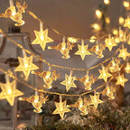 Modern Art Deco Battery USB PVC Deer Snow Star Christmas Tree Decoration LED String Light For Entertainment Room
