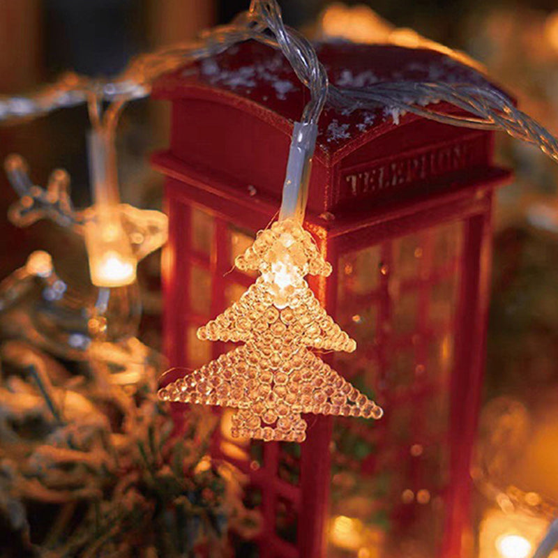 Modern Art Deco Battery USB PVC Deer Snow Star Christmas Tree Decoration LED String Light For Entertainment Room