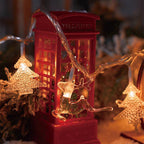 Modern Art Deco Battery USB PVC Deer Snow Star Christmas Tree Decoration LED String Light For Entertainment Room