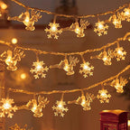 Modern Art Deco Battery USB PVC Deer Snow Star Christmas Tree Decoration LED String Light For Entertainment Room