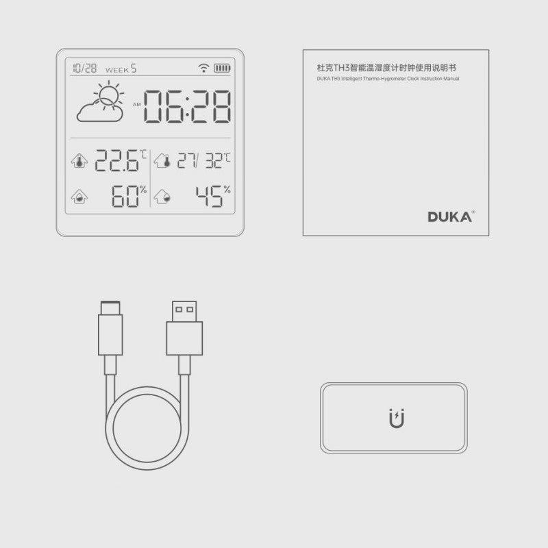 Home Precision Adhesive and Standable Thermohygrometer