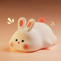 Cute Rabbit-Shaped USB Rechargeable Silicone Night Light for the Bedroom