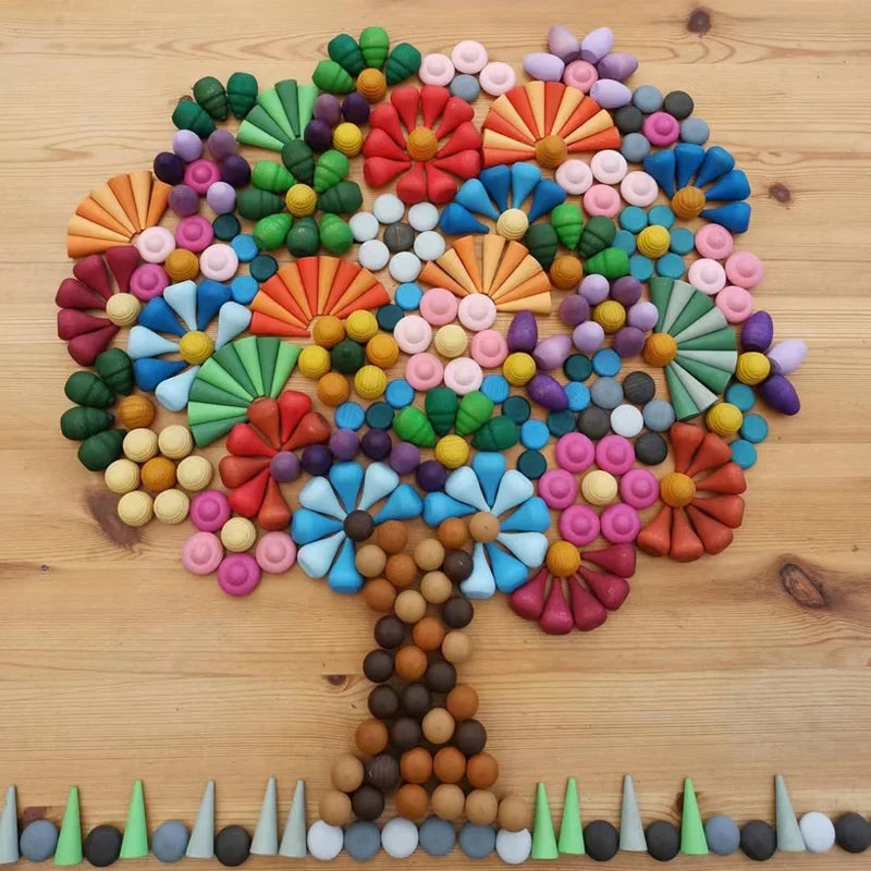 Creative Play Fun – Colorful Wooden Building Blocks