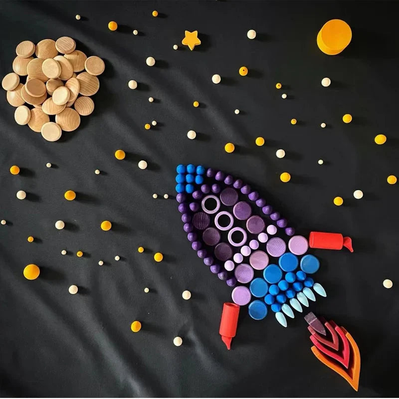 Creative Play Fun – Colorful Wooden Building Blocks
