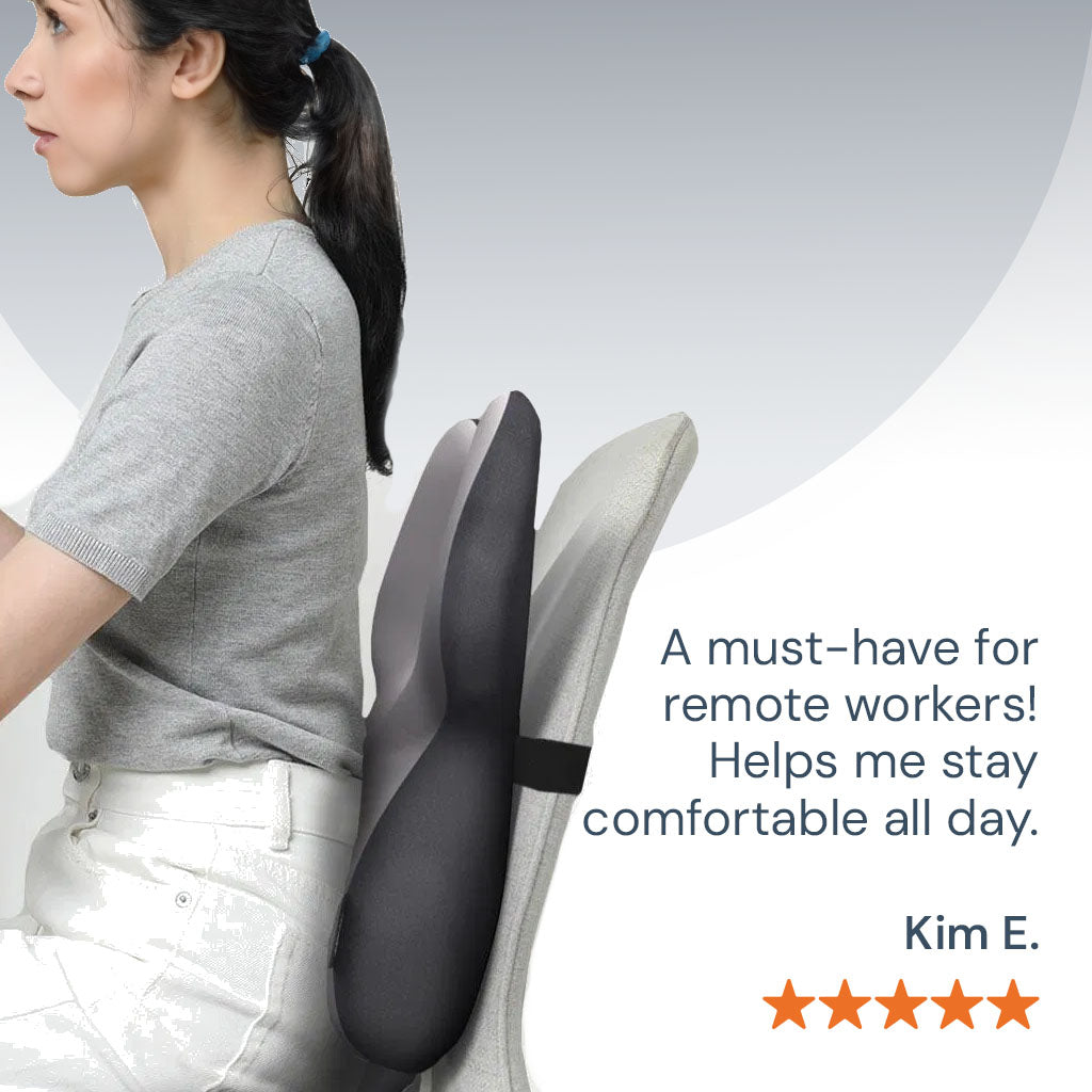 Adjustable Memory Foam Lumbar Support Cushion | Backrest Support for office chair Ergonomic Design for Back Pain Relief at Home, Office & Car