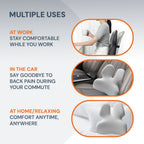 Adjustable Memory Foam Lumbar Support Cushion | Backrest Support for office chair Ergonomic Design for Back Pain Relief at Home, Office & Car