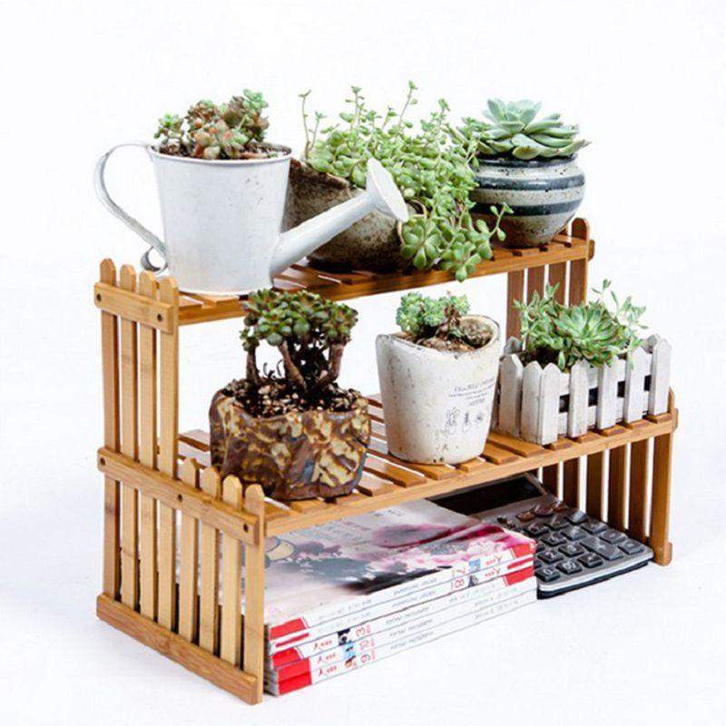 Bamboo Flowers Plants Shelf