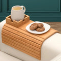 Bamboo Armrest Tray – Non-Slip Sofa Holder for Drinks & Snacks
