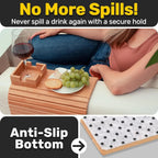 Bamboo Armrest Tray – Non-Slip Sofa Holder for Drinks & Snacks