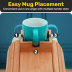 Bamboo Armrest Tray — Eco-Friendly Cup and Snack Holder for the Sofa