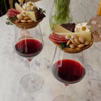 Bamboo Wine Glass Snack Holder — Elegant Snack Holder for Wine Evenings