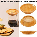 Bamboo Wine Glass Snack Holder — Elegant Snack Holder for Wine Evenings
